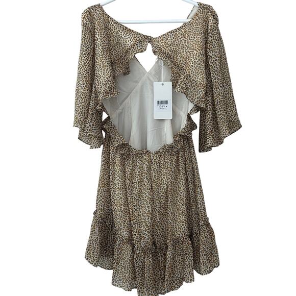 New Saints + Secrets babydoll open back ruffle flutter animal print Mobwife M - Picture 7 of 12